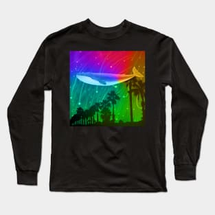 Gay Pride Space Whale Long Sleeve T-Shirt